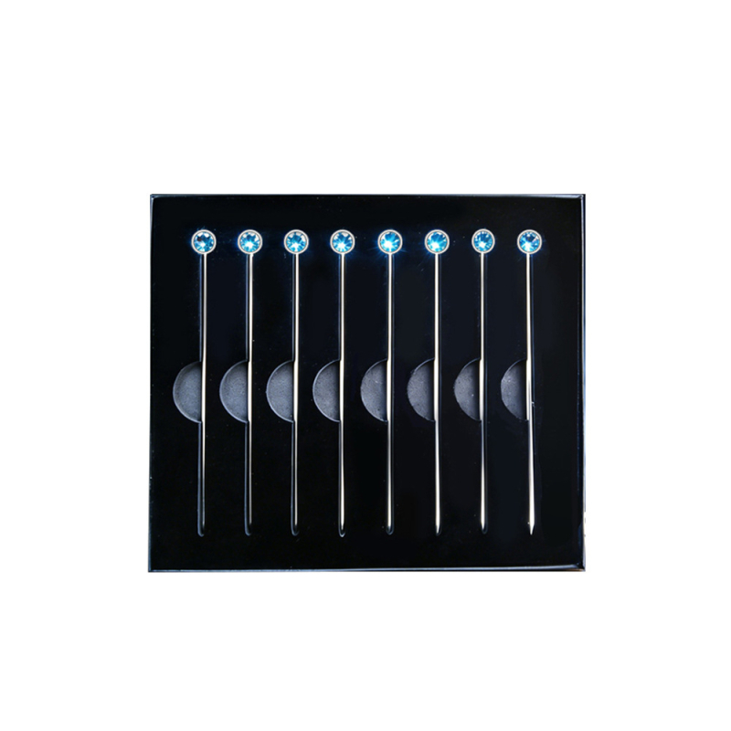 Set de frigărui decorative din oțel inoxidabil pentru ceai cu lapte, prăjituri și fructe, bar și cocktailuri KTV — cutie cadou