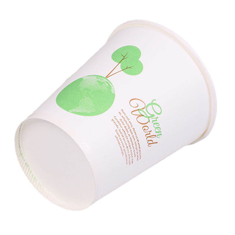 50 pahare de hârtie de unică folosință, acoperite, 240–250 ml, pentru băuturi reci, imprimare a logo-ului, personalizare disponibilă