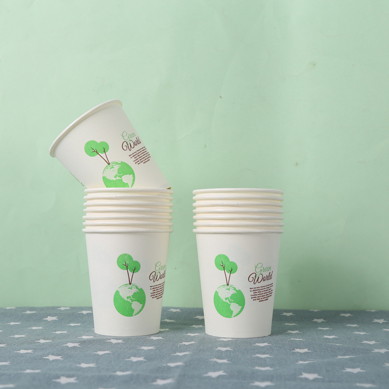 50 pahare de hârtie de unică folosință, acoperite, 240–250 ml, pentru băuturi reci, imprimare a logo-ului, personalizare disponibilă