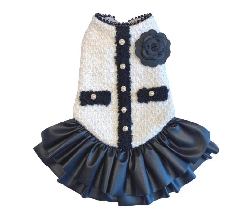 Pletena haljina za kućne ljubimce s uzorkom houndstooth za pse i mačke