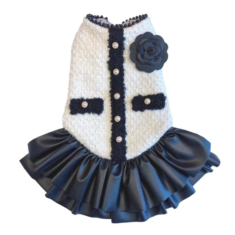 Pletena haljina za kućne ljubimce s uzorkom houndstooth za pse i mačke
