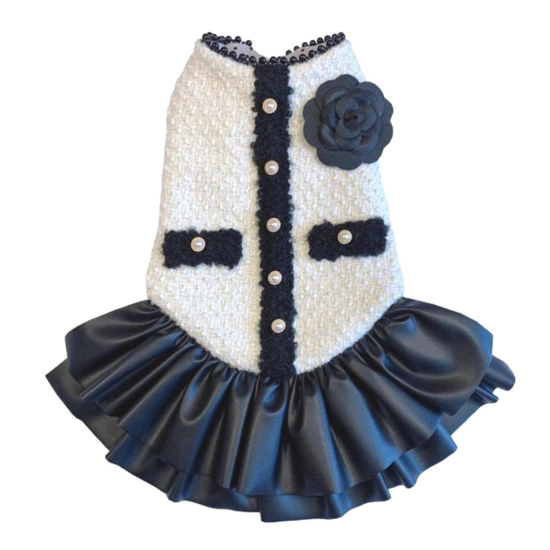Pletena haljina za kućne ljubimce s uzorkom houndstooth za pse i mačke