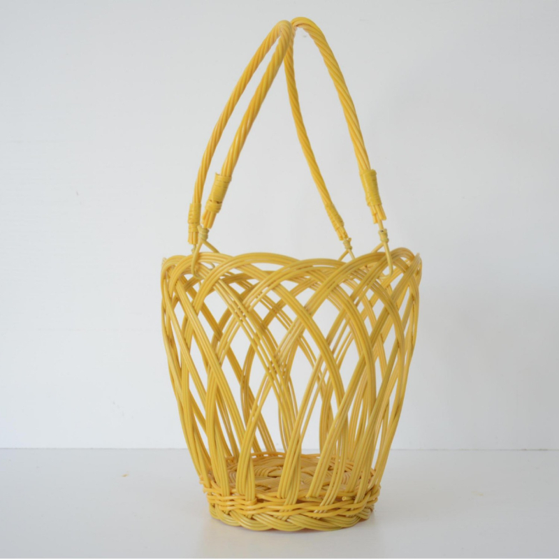 Coș împletit manual pentru depozitarea sticlelor de lichior Yixing din ceramică și porțelan albastru‑alb