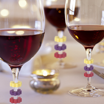 Etichete din silicon în formă de C pentru pahare de vin – etichete de identificare pentru petreceri