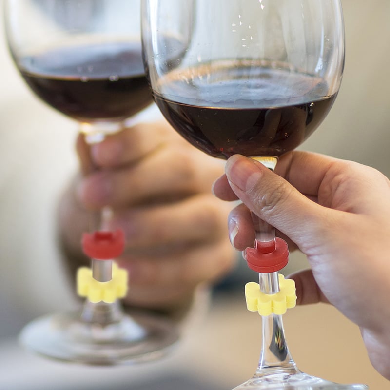 Etichete din silicon în formă de C pentru pahare de vin – etichete de identificare pentru petreceri