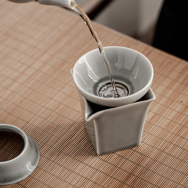 Set infuzor de ceai din ceramică cu filtru din oțel inoxidabil, pentru uz casnic