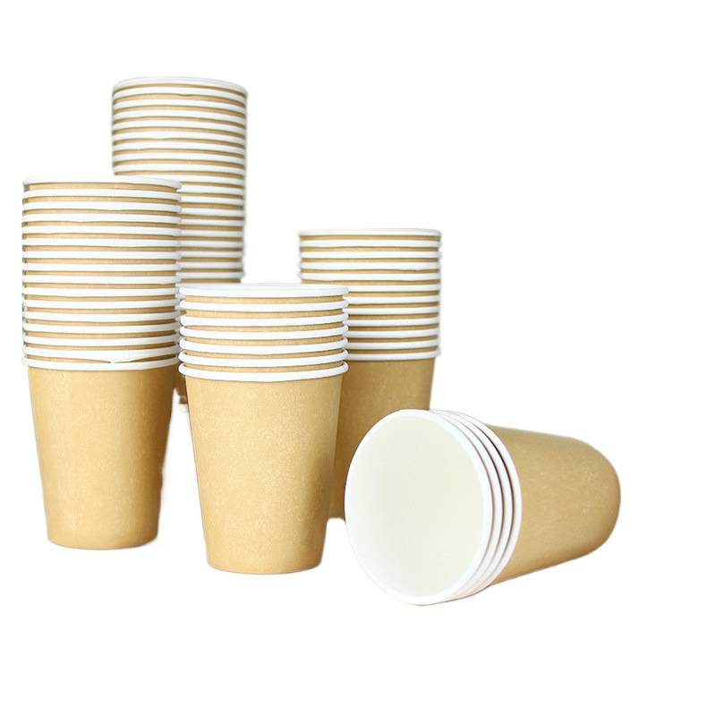 Pahare de unică folosință din fibre de bambus, culoare naturală, pentru băuturi calde, 201–300 ml