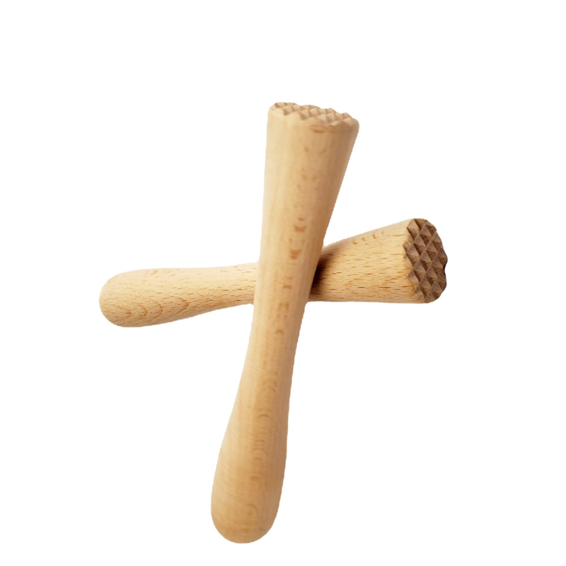 Ciocan de gheață din lemn masiv, personalizat, pentru cocktailuri; zdrobitor de usturoi și zdrobitor de fructe