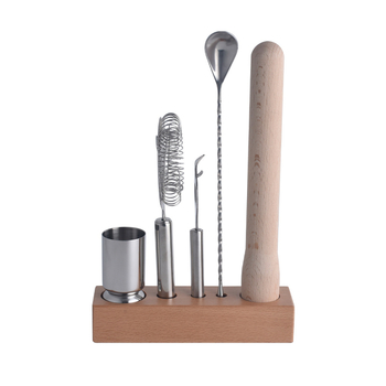 Set de instrumente pentru cocktailuri din oțel inoxidabil, în stil european, cu raft de depozitare și unelte pentru ceai cu lapte, set de 6 piese, personalizabil