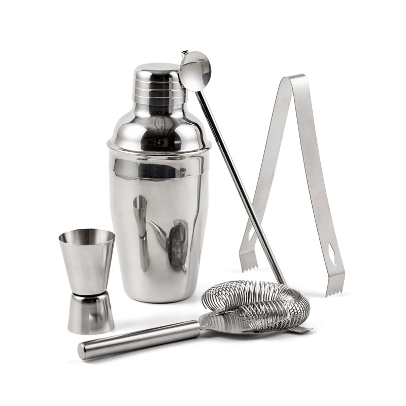 Set shaker de cocktail din oțel inoxidabil, 5 piese, pentru barul de acasă, kit pentru începători