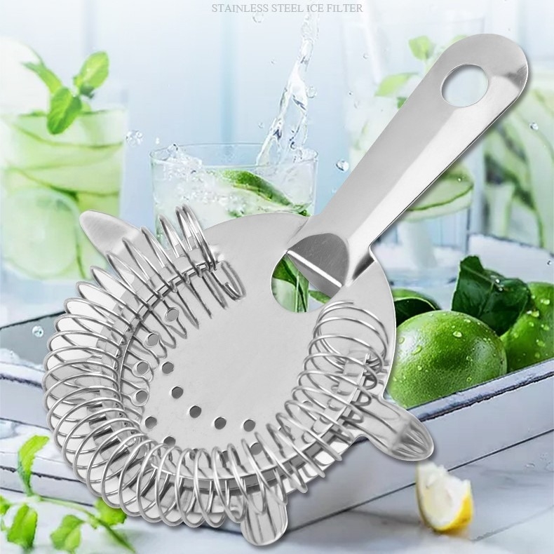 Filtru de gheață din oțel inoxidabil 304, roz-auriu, sită pentru cuburi de gheață pentru cocktailuri