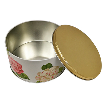 Cutie metalică circulară de cadou pentru fursecuri, imprimare colorată