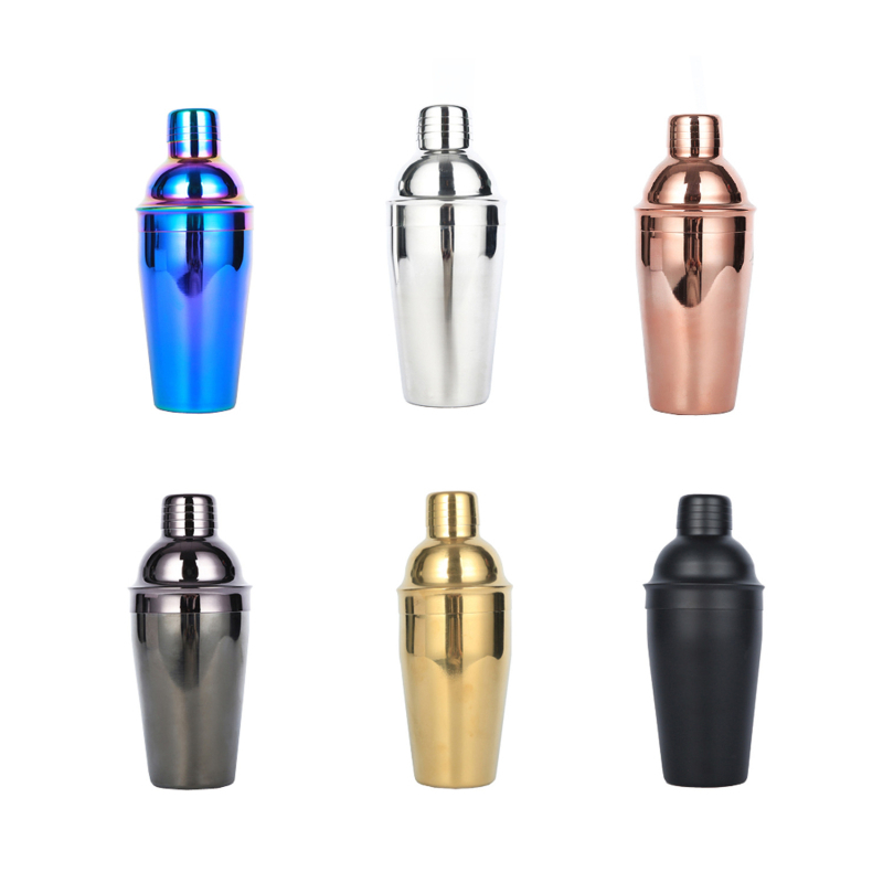Set de 5 piese din oțel inoxidabil pentru cocktailuri – shaker, ceașcă de măsurare, lingură de amestec, filtru pentru gheață, clips pentru gheață