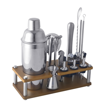 Set de cocktail din oțel inoxidabil, 18 piese, shaker de 700 ml, unelte de bar în stil vintage, personalizat