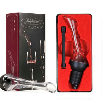 Purtător de vin detașabil cu aerare rapidă, set cadou Woodpecker pentru vin roșu
