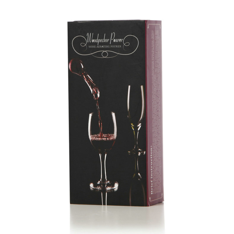 Purtător de vin detașabil cu aerare rapidă, set cadou Woodpecker pentru vin roșu