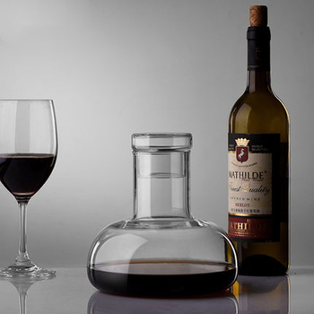 Decantor pentru vin roșu cu capac, sticlă, stil european, 1 L