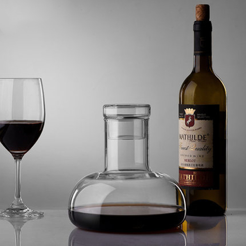 Decantor pentru vin roșu cu capac, sticlă, stil european, 1 L