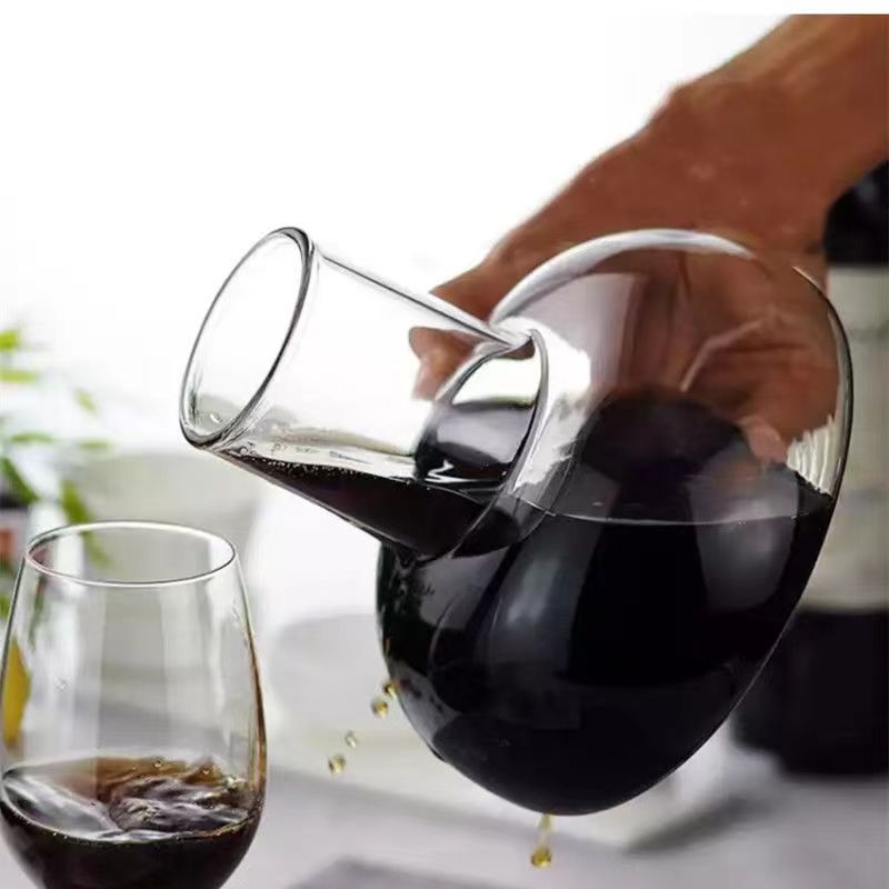 Decantor pentru vin roșu cu capac, sticlă, stil european, 1 L