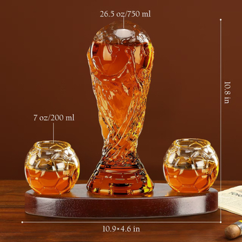 Decantator Hercules Cup pentru vin roșu și whisky, sticlă borosilicitat transparentă