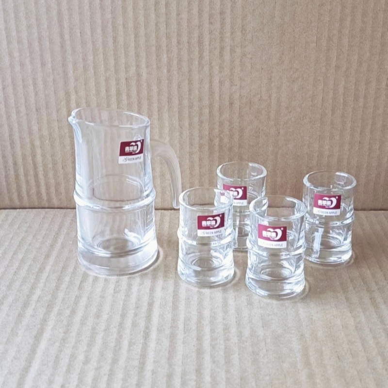 Green Apple set de pahare din sticlă pentru hoteluri, acasă și cluburi – pahar de vin alb, pahar pentru spirite, pahar de shot, pahar de cocktail, pahar mic de vin