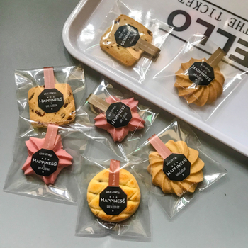 7x7+3 Pungi de ambalare pentru patiserie, set 100 bucăți, autoadezive, pentru biscuiți, ceai și gustări