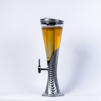 Dispenser de bere comercial, capacitate 1,5 L/2 L, design cu spicul de grâu, finisaj electroplacat, capacitate mare