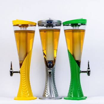 Dispenser de bere comercial, capacitate 1,5 L/2 L, design cu spicul de grâu, finisaj electroplacat, capacitate mare