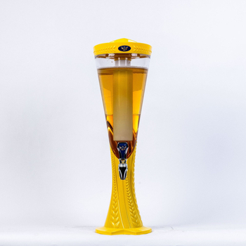 Dispenser de bere comercial, capacitate 1,5 L/2 L, design cu spicul de grâu, finisaj electroplacat, capacitate mare