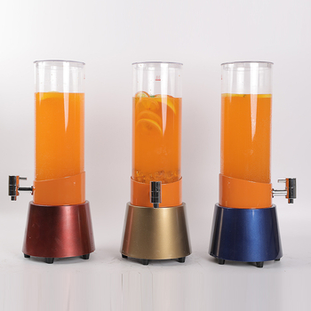 Dispenser luminos pentru băuturi, capacitate dublă 3L/2L, în formă de butoi rotund, cu robinet, turn de bere