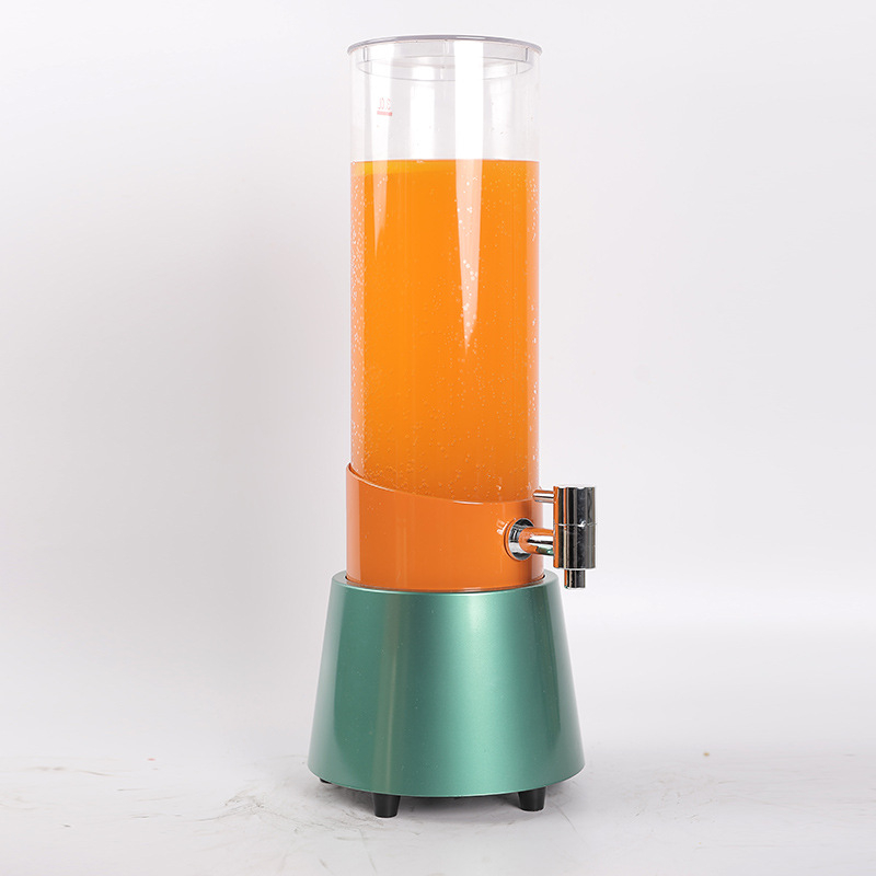 Dispenser luminos pentru băuturi, capacitate dublă 3L/2L, în formă de butoi rotund, cu robinet, turn de bere
