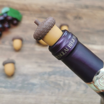 Dop mini din silicon pentru sticla de vin, cu design con de pin, pentru șampanie și vin roșu