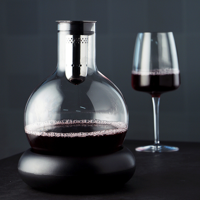 Decantator de vin în stil cascadă, aerare rapidă, sticlă de cristal, filtru de vin și separator, set de vin