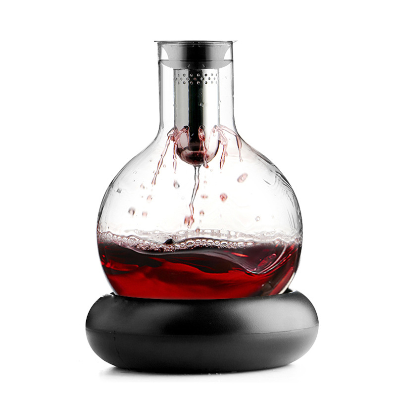 Decantator de vin în stil cascadă, aerare rapidă, sticlă de cristal, filtru de vin și separator, set de vin