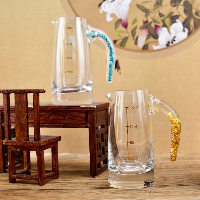 Divizor de vin din cristal cu foiță de aur, pentru uz casnic