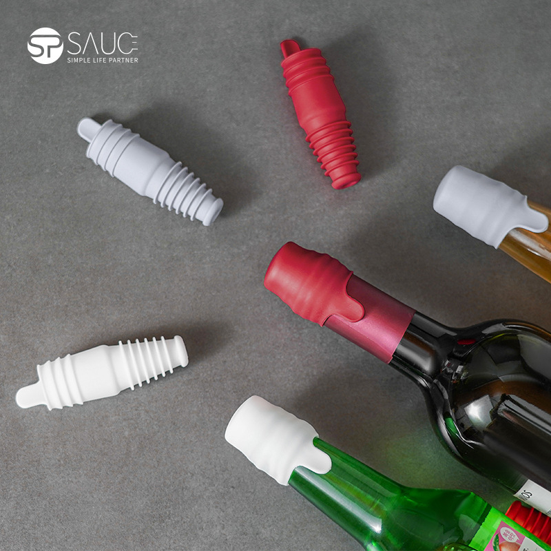 Stopper din silicon pentru vin, dop universal pentru șampanie, design simplu, păstrează prospețimea și previne scurgerile