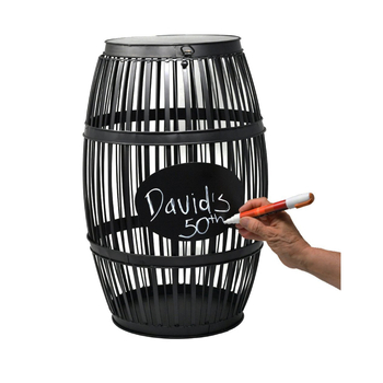 Raft pentru dopuri de vin, în formă de butoi, pentru barul de acasă