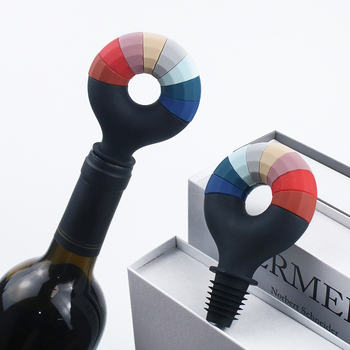 Rabbit Wine Charm Stopper – Dop de vin din silicon premium pentru vin roșu, pentru pahare din sticlă, cu etichetă cu logo