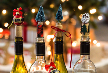 Stopper pentru sticla de vin cu Moș Crăciun – Stopper polimer, vacuum, dop de plută pentru vin și șampanie