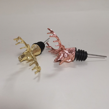 Stopper din oțel inoxidabil cu cap de cerb, design animal, pentru vin roșu, pentru utilizare casnică, păstrează prospețimea