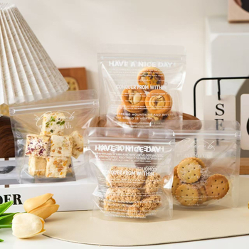 Pungă de ambalare Snowflake Pastry cu fermoar – pungi pentru bomboane și biscuiți, 13,5 × 13,5 cm, transparente, set 50