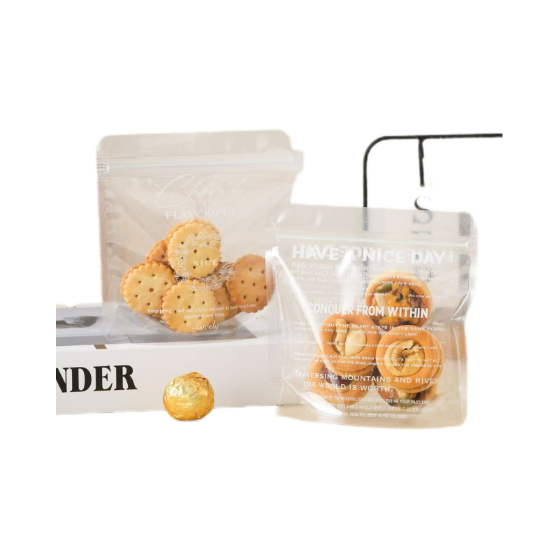 Pungă de ambalare Snowflake Pastry cu fermoar – pungi pentru bomboane și biscuiți, 13,5 × 13,5 cm, transparente, set 50