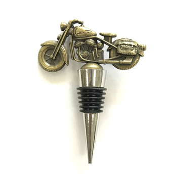 Dop de vin din aliaj de zinc, placat electrolitic, design retro bronz cu motocicletă