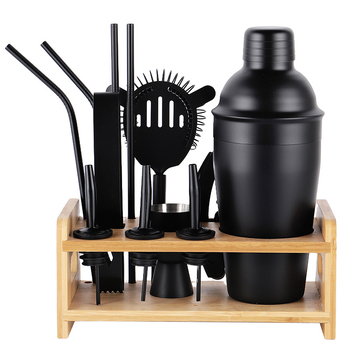 Set de 13 instrumente pentru cocktailuri din oțel inoxidabil, cu shaker, clips pentru gheață și strecurător
