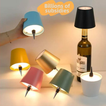 Lampa do fľaše vína s uzáverom – nočná svetlá a ambientné osvetlenie (dobíjateľná)