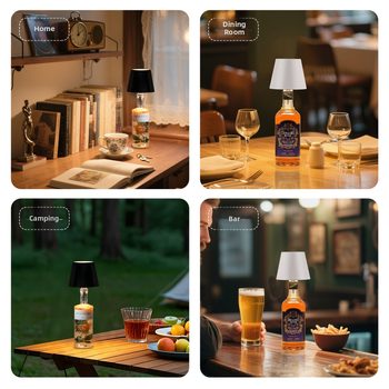 Lampa do fľaše vína s uzáverom – nočná svetlá a ambientné osvetlenie (dobíjateľná)