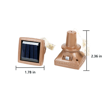 Kvadratne solarne lampice za vinsku čepu s bakrenom žicom, za vanjsku vodootpornu dekoraciju