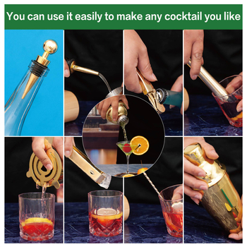 Set shaker cocktail din oțel inoxidabil 304, 13 piese