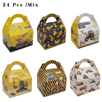 Cutie cadou creativă cu imprimare excavator, motiv corn, cutie de bomboane în stil desen animat pentru ziua copiilor