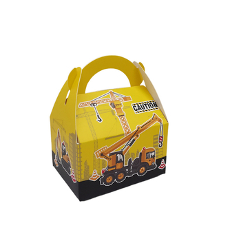 Cutie cadou creativă cu imprimare excavator, motiv corn, cutie de bomboane în stil desen animat pentru ziua copiilor